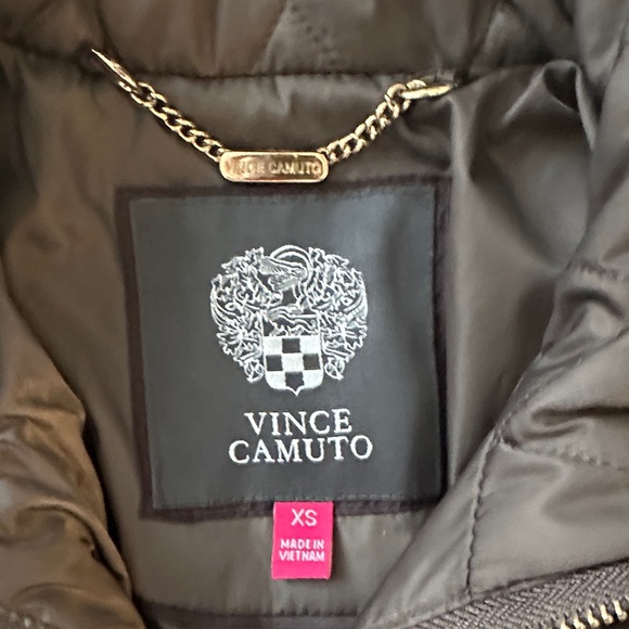 Vince Camuto Charcoal Quilted Puffer Jacket with Belt - Picture 2 of 5